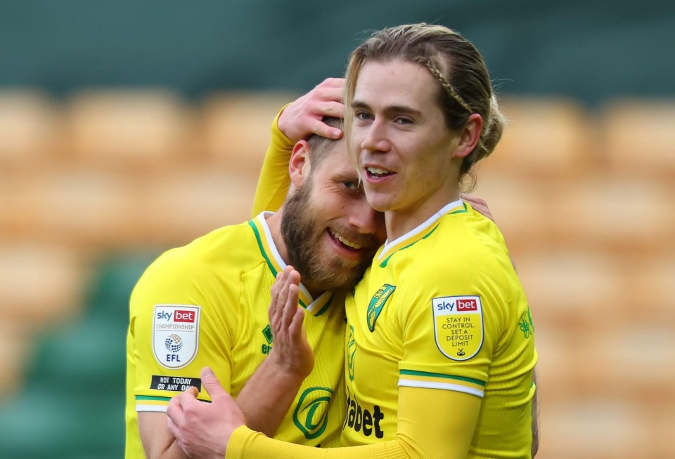 Todd Cantwell (right) enjoyed a loan stint before breaking into the first-team - he is now on loan at Bournemouth