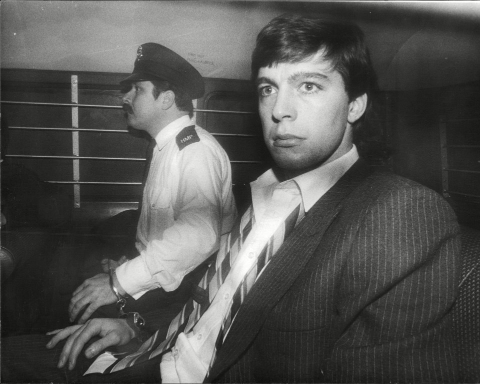 Bamber being driven away to start his whole-life sentence