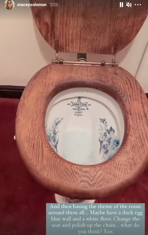 She gave a close-up of her vintage toilet