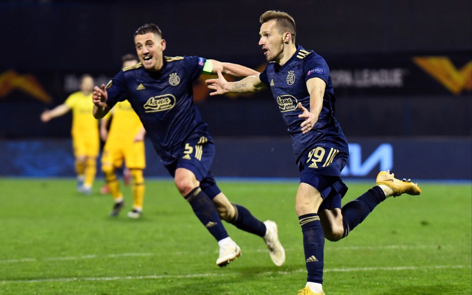 Mislav Orsic celebrates one of the greatest nights of Dinamo Zagreb's history as his hat-trick overturned their 2-0 first-leg deficit to stun Spurs