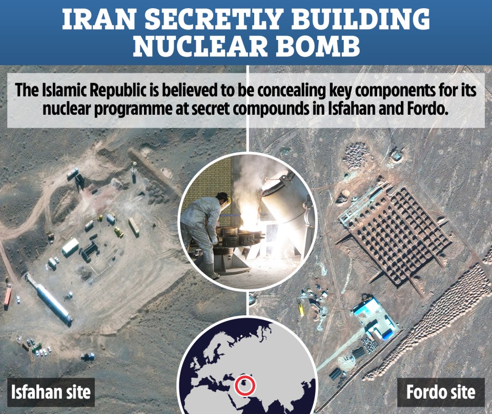 Western intelligence agencies have released images believed to nuclear operations at Isfahan and Fordo in iran