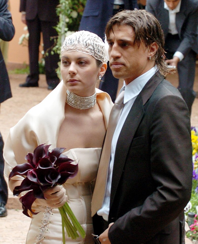 Former Argentina star Hernan Crespo married Alessia Rossi Andra in 2002