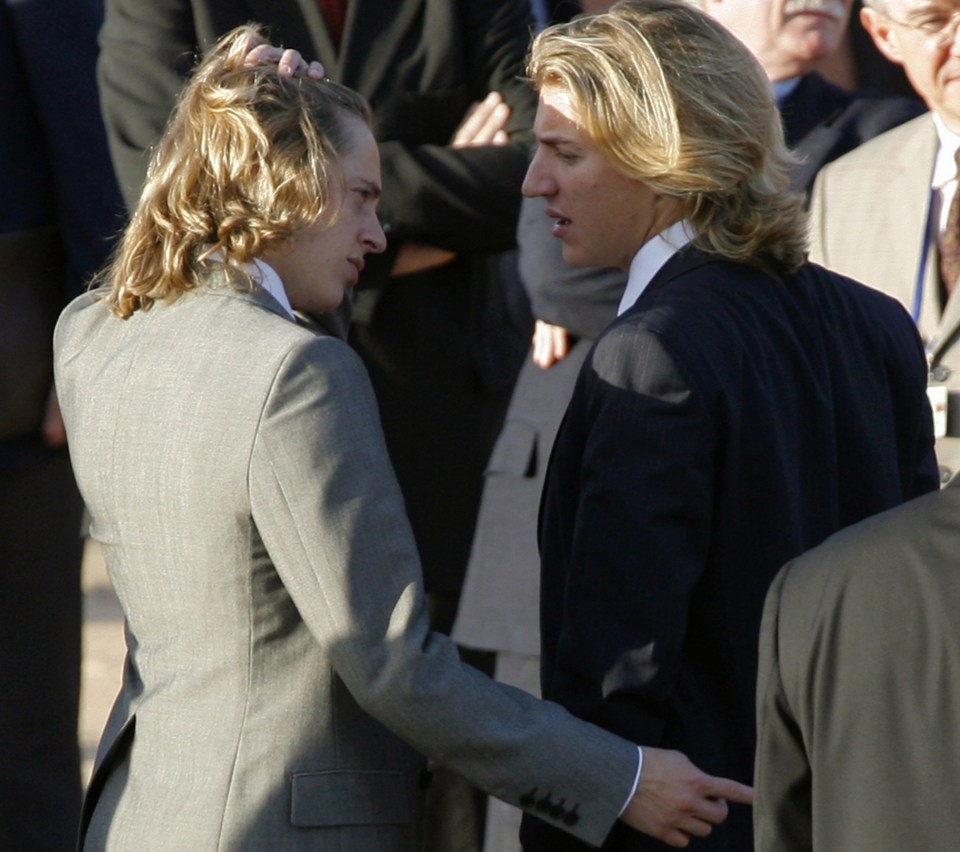 Two of Nicolas Sarkozy’s sons Jean, right, and Pierre, at a ceremony in Marrakech, 2007