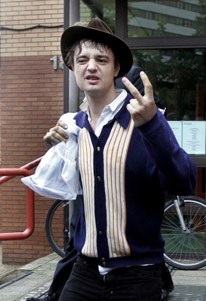 Pictures like this of Pete leaving court were common in the early 2000s - on this occasion, he was released without charge, a day after being arrested on suspicion of possessing drugs