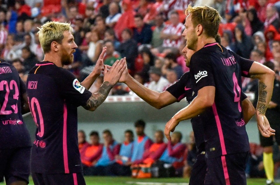 Messi and Rakitic were teammates for six years until the Croatian returned to Sevilla last year