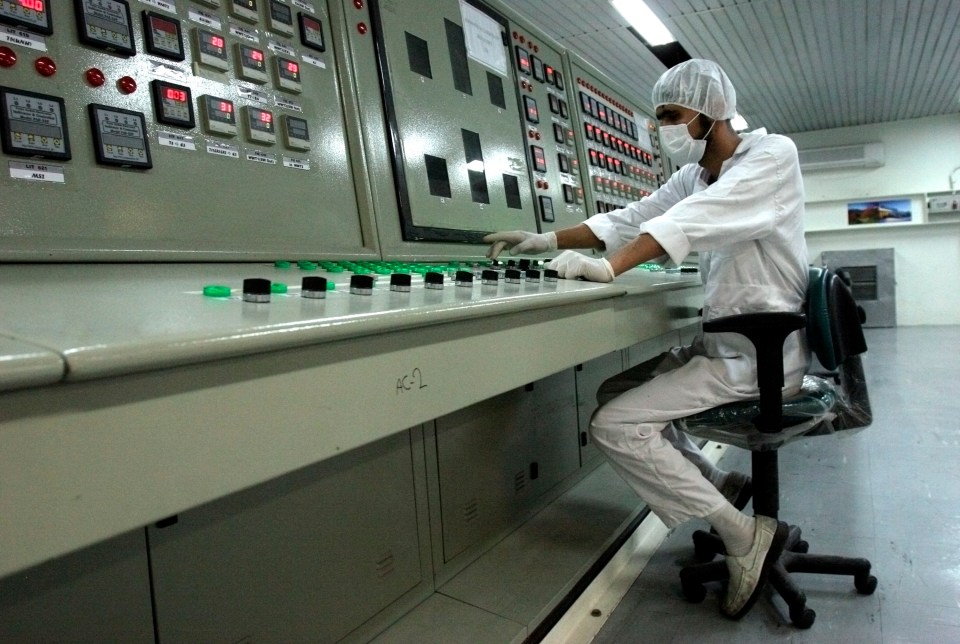 An Iranian technician works at the Uranium Conversion Facility at Isfahan