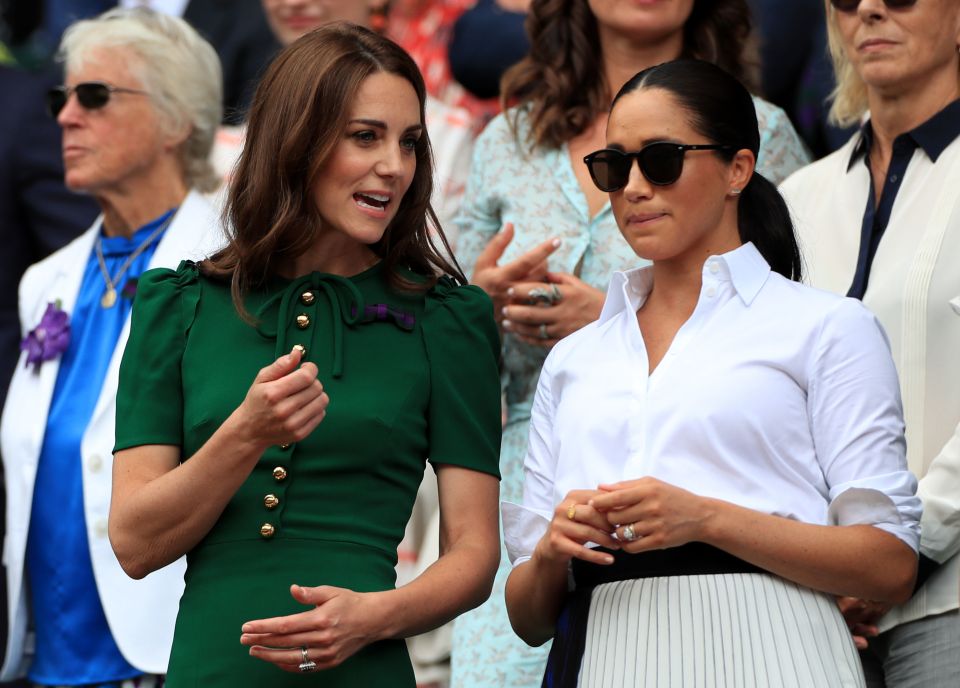 Meghan and Kate at the Wimbledon Tennis tournament in 2019