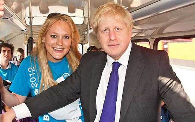 Jennifer Arcuri pictured with Boris Johnson on his campaign bus