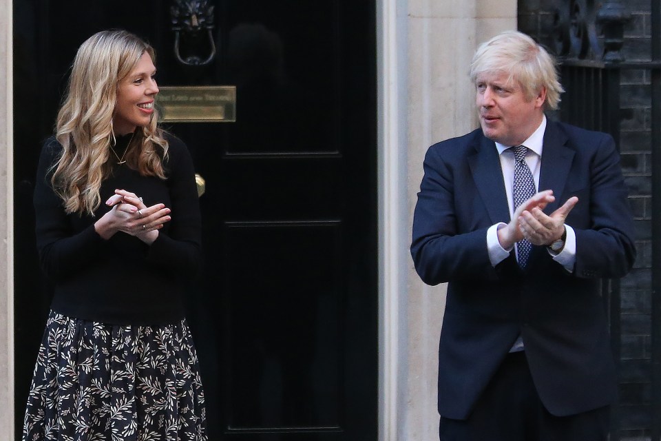 Boris Johnson and lives with his fiancée, Carrie Symonds, in the flat over 11 Downing Street