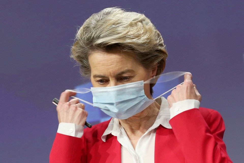 He criticised the 'dead hand of EU bureaucracy' led by Ursula von der Leyen