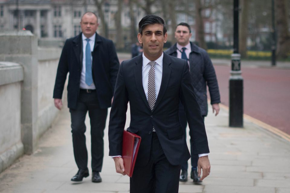 Mr Sunak walking from the Treasury to No. 11 Downing Street today