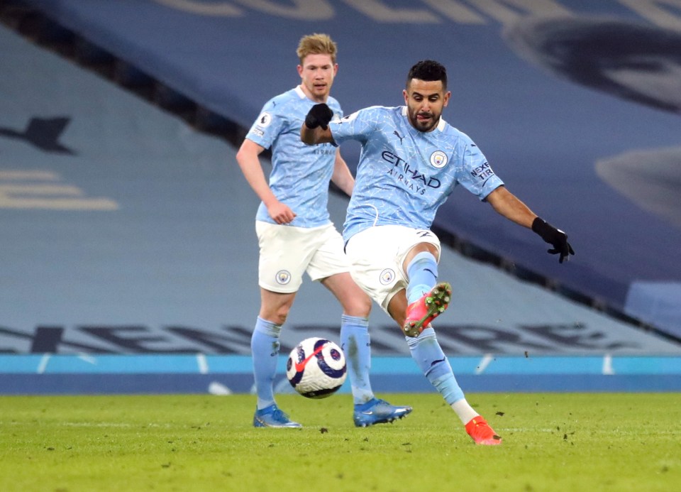 Riyad Mahrez also helped City score three in the last ten minutes at the Etihad