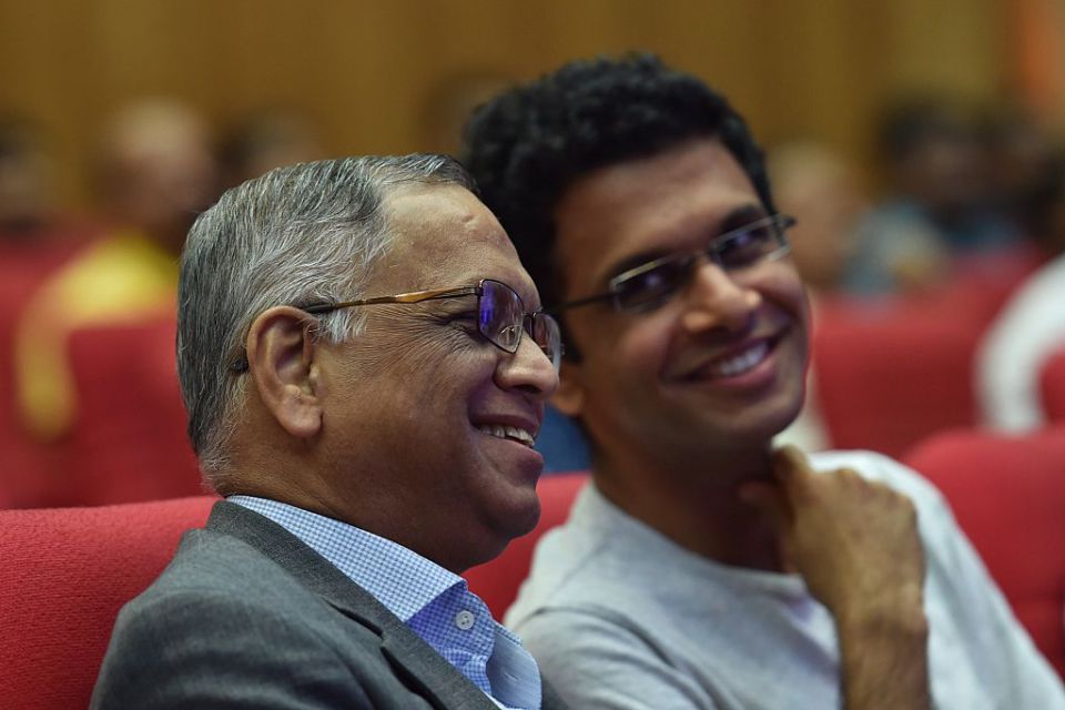 Rohan Murty, right, with his dad in 2015