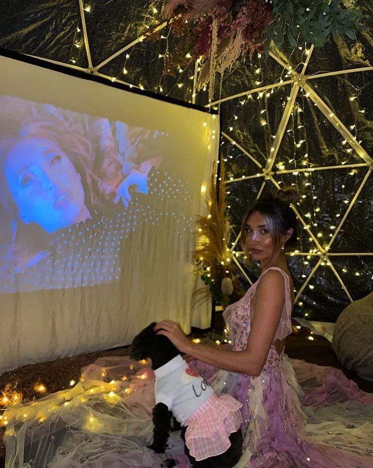  The pop star partied in an igloo with her sweet dog Daisy for the premiere of her single This