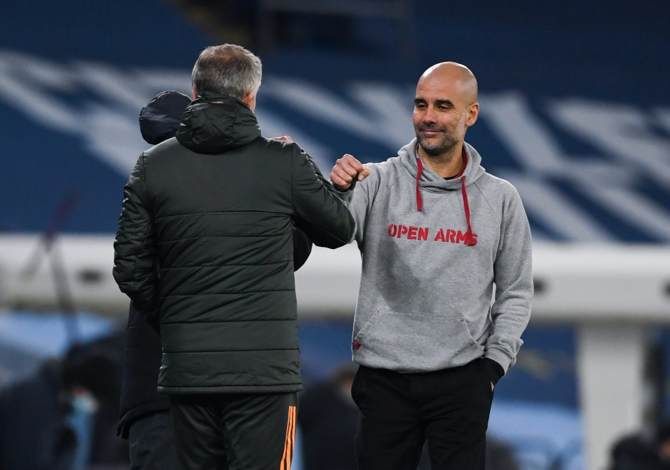 Solskjaer and Guardiola were thick as thieves after the game