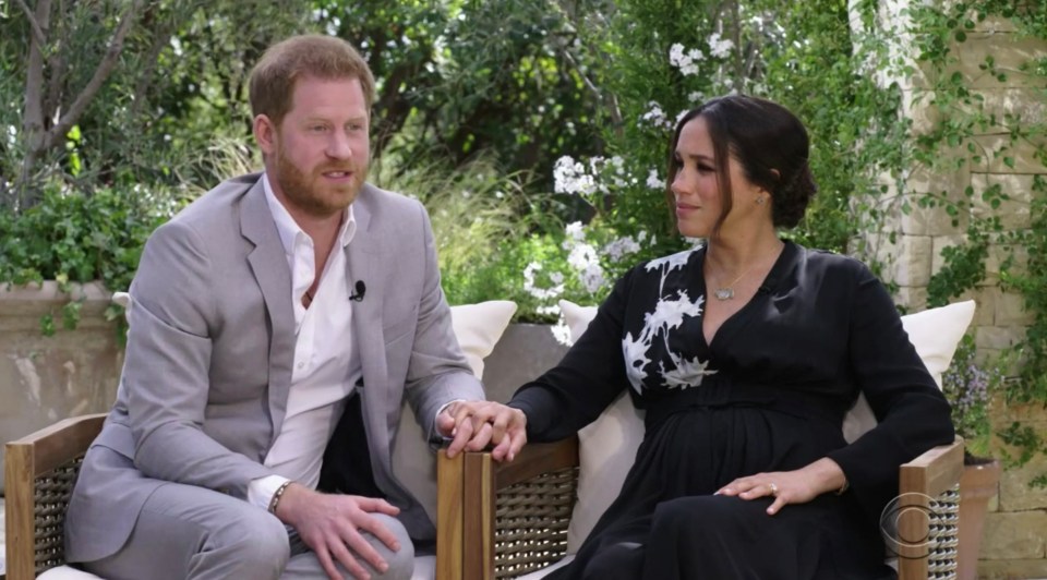 Prince Harry and Meghan Markle during their bombshell interview