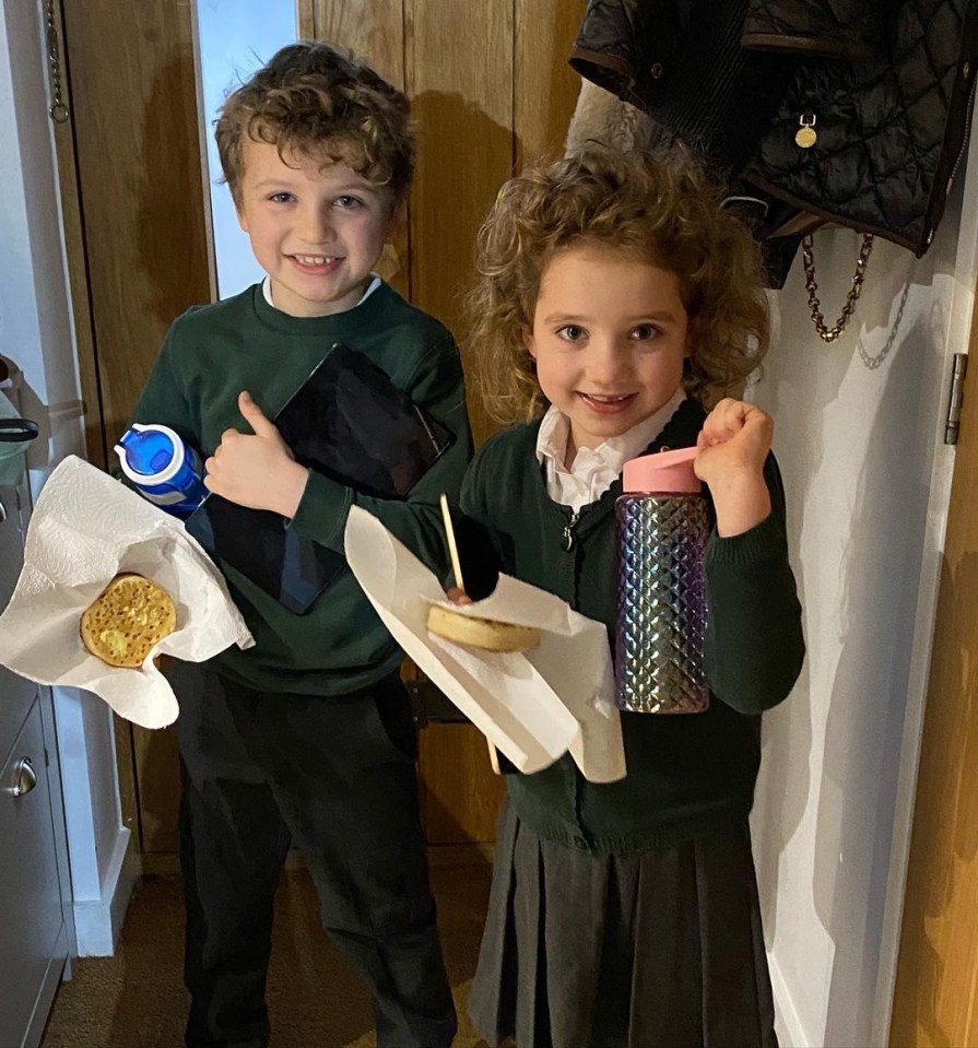 Katie Price shared a sweet snap of Bunny and Jett in their school uniforms