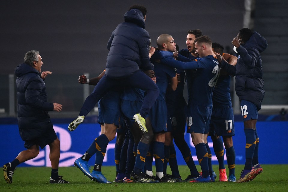 Porto went wild after Oliveira scored an 115th-minute free-kick to end Juventus’ comeback