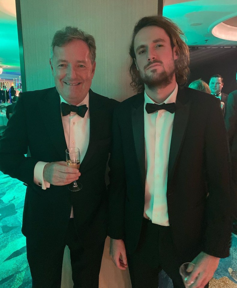 Piers Morgan with son Spencer who has weighed in on his dad's decision to quit GMB