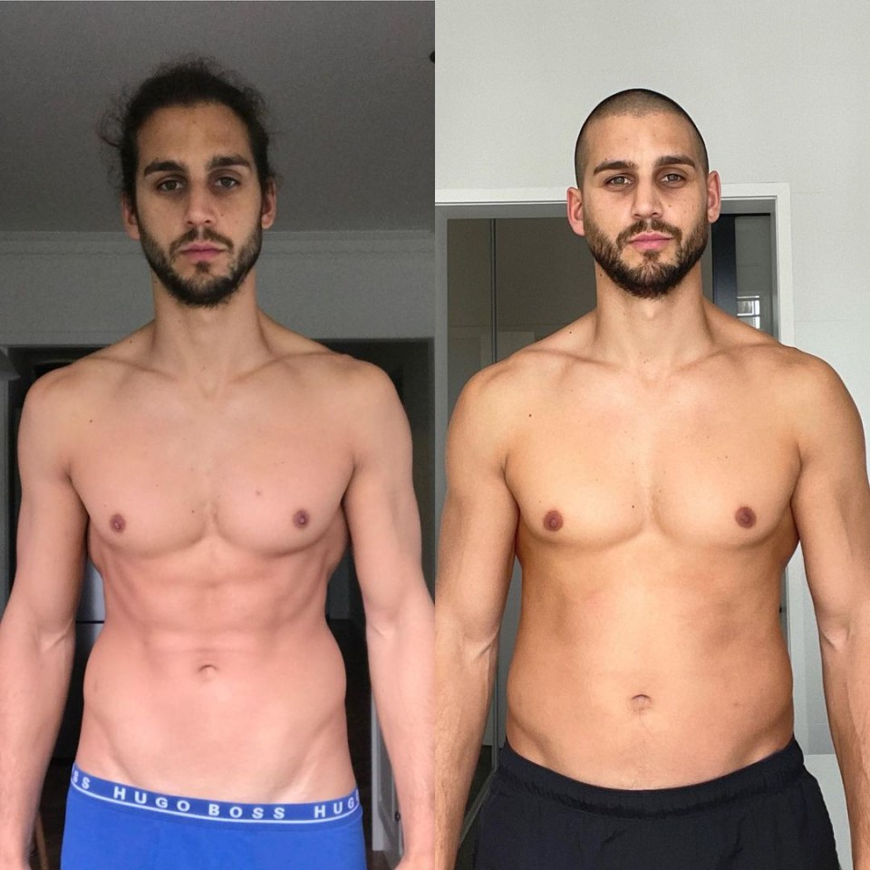 Michael Brunelli showed off his transformation and said he's happier without abs