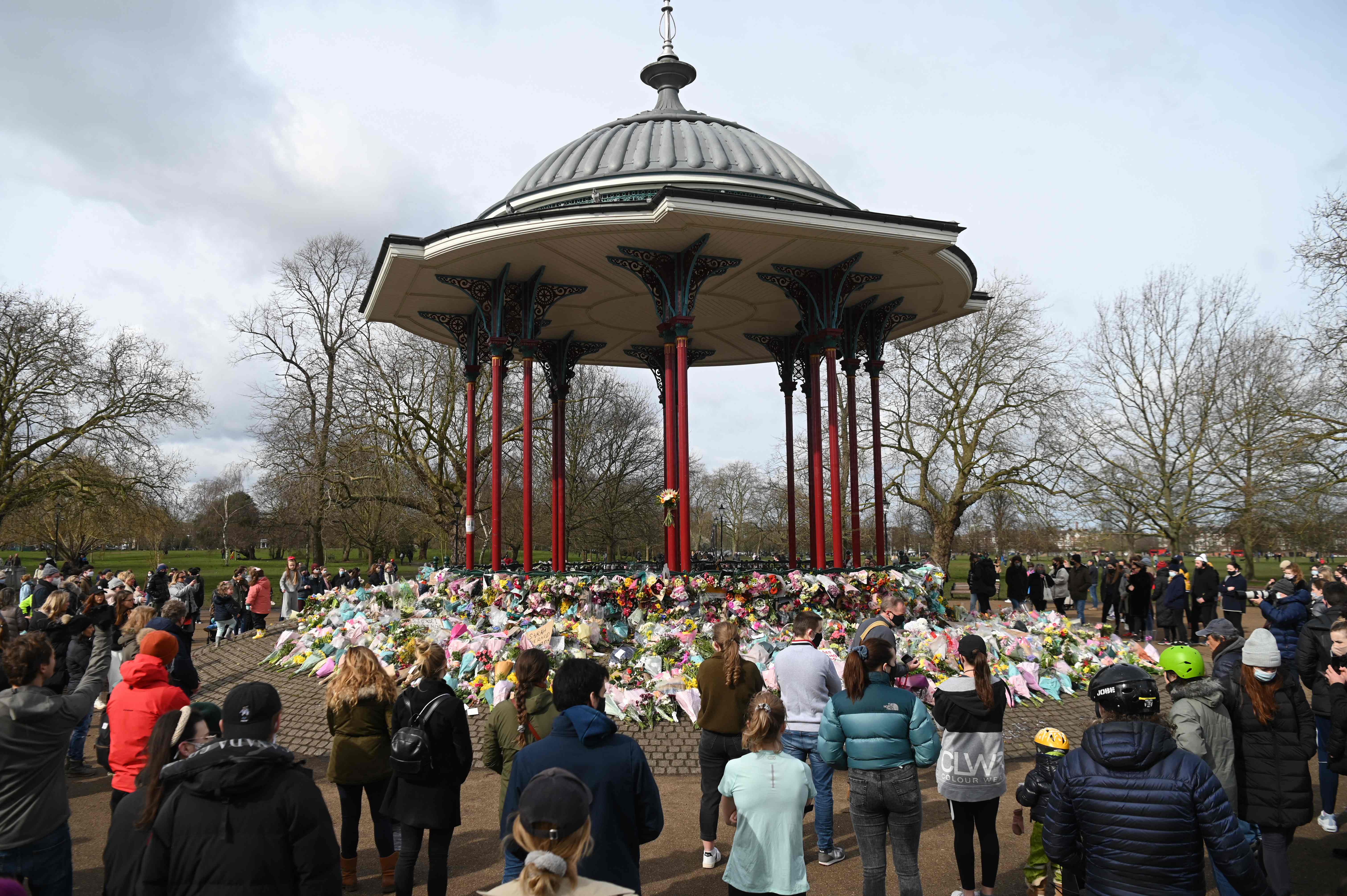 Hundreds of bouquets have been placed at the spot in memory of Sarah