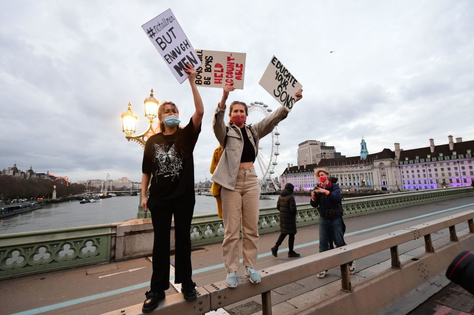 People at the vigil have been calling for the safety of women