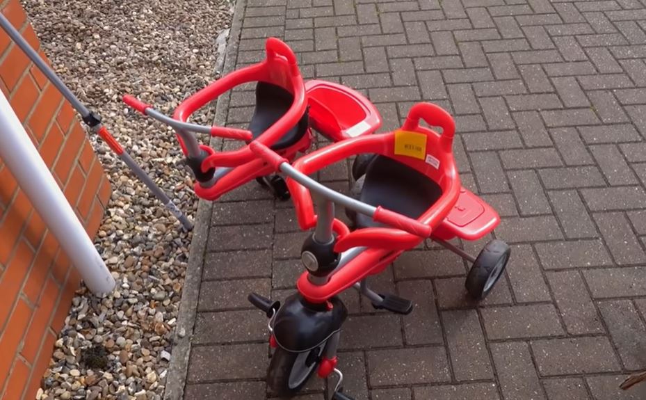 One of the bikes had been deconstructed but had a wheel in the box