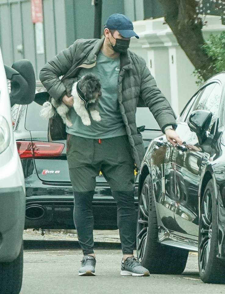 Frank Lampard was spotted taking  his dog for a walk yesterday