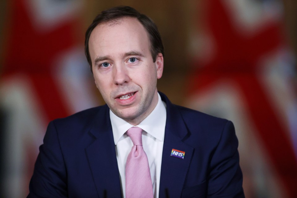 Health Secretary Matt Hancock said remaining first doses for over-50s would be the focus