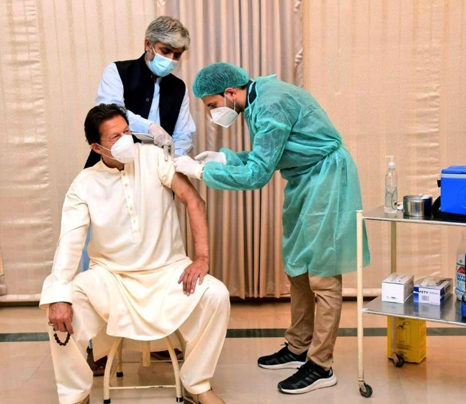 Pakistan Prime Minister Imran Khan has tested positive two days after getting a vaccine