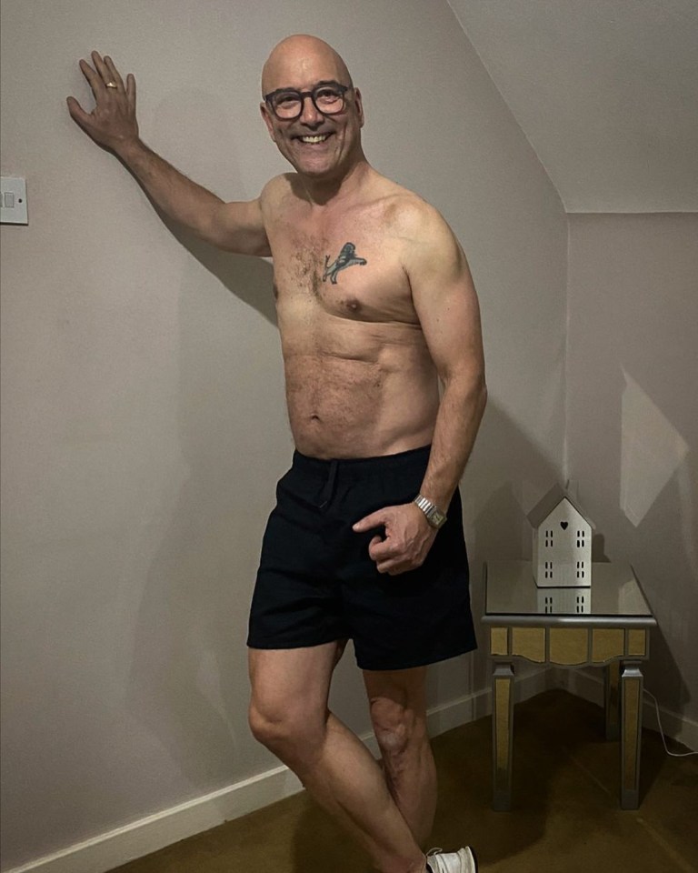 Gregg Wallace has proudly shown off his trim new look