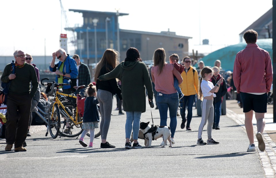 Families queued for fish and chips at Roker Beach in Sunderland