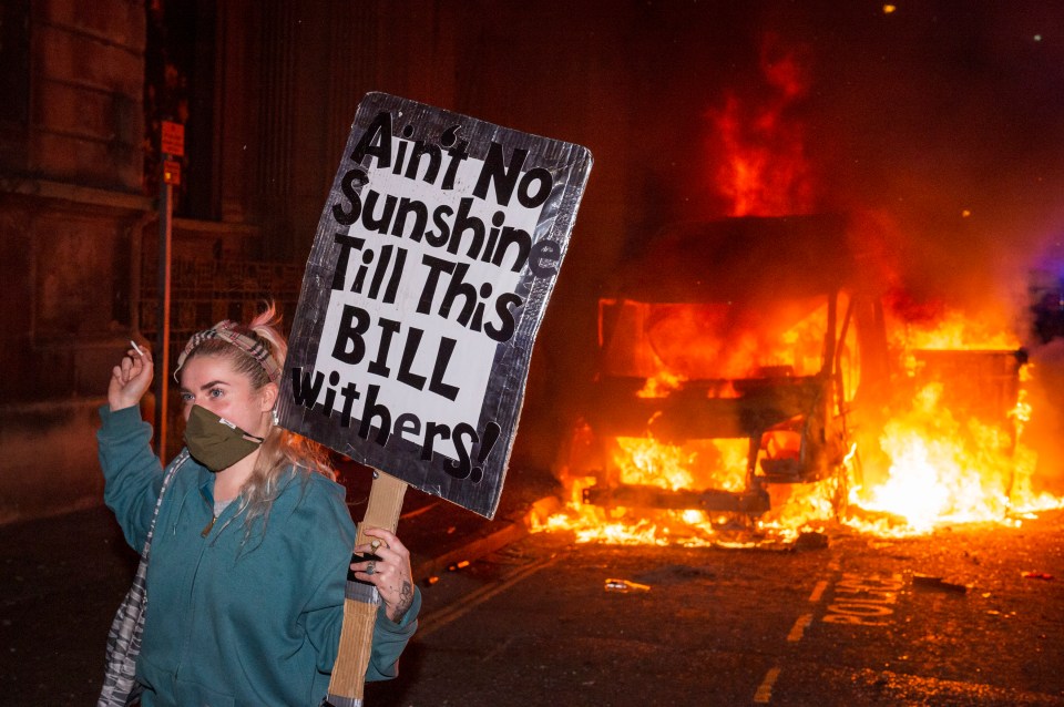 Rioters laid siege to a police station in Bristol last night after a ‘Kill The Bill’ demo