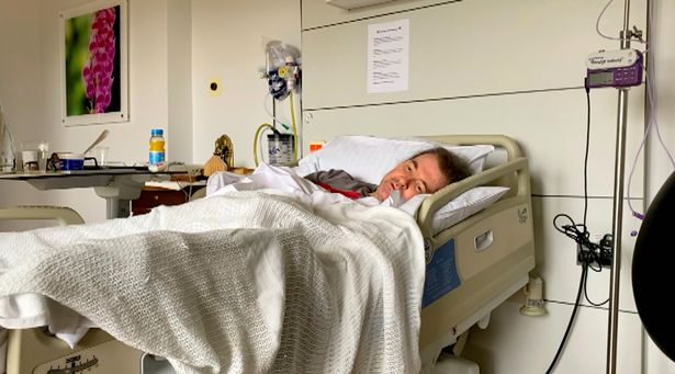 Derek Draper bedridden in hospital