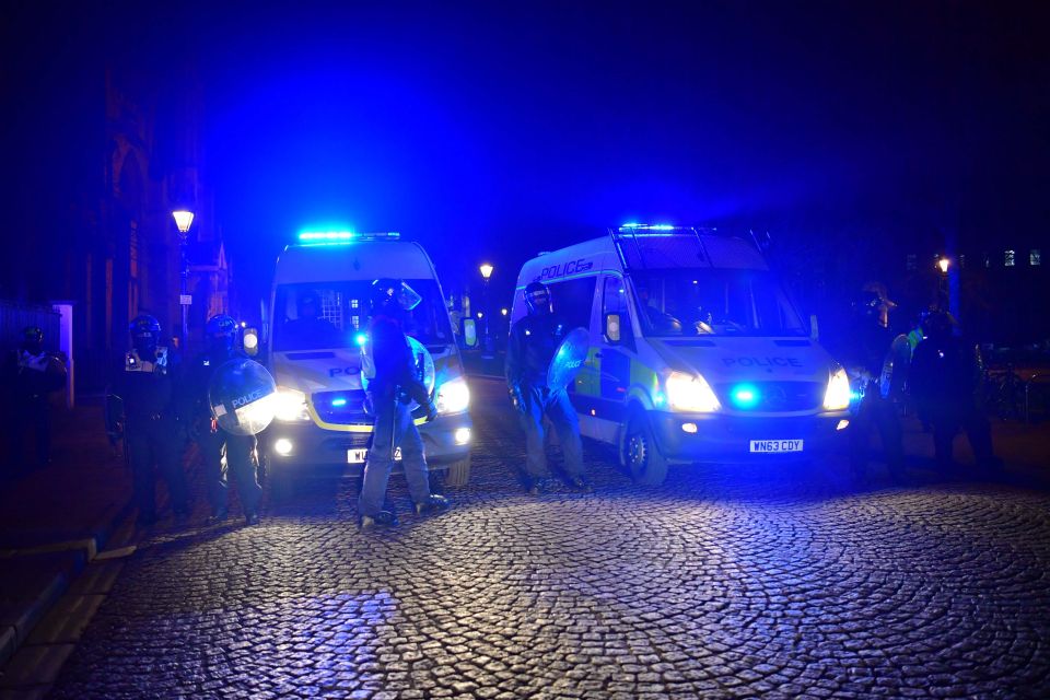 More than 10 police vans were reportedly seen near the scene tonight