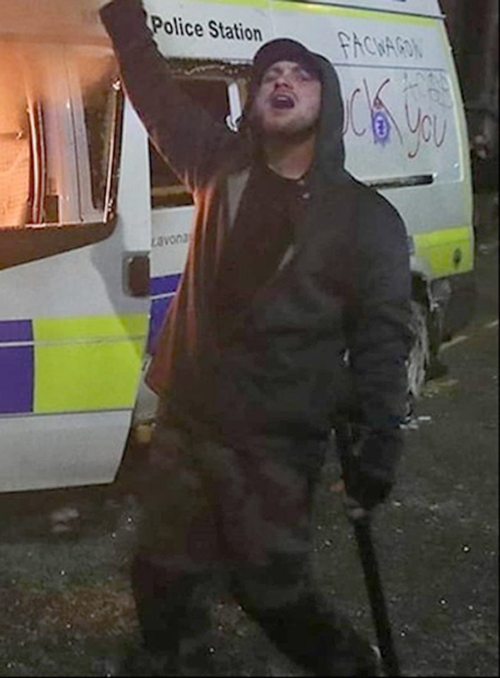 Police want to speak to this man in relation to the disturbance on Sunday night