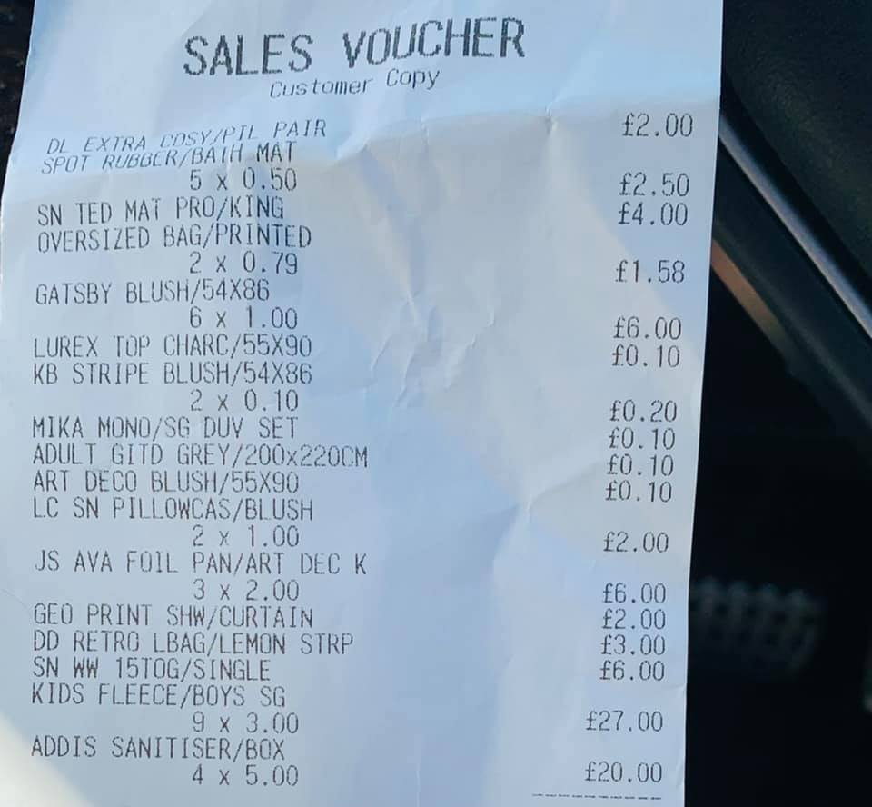 She shared her receipt as proof of the bargains