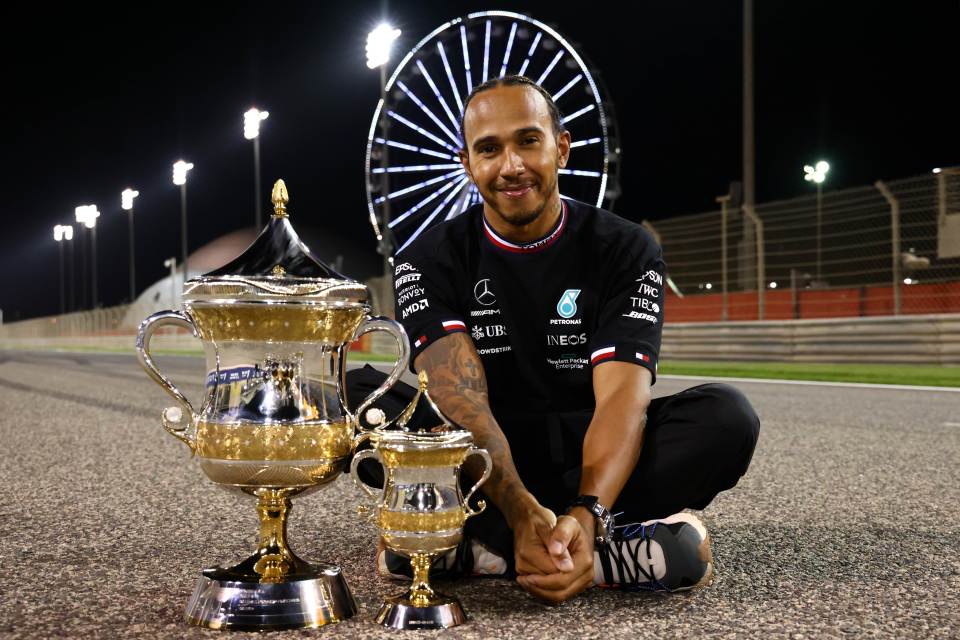 Lewis Hamilton went on to claim victory on opening day in Bahrain