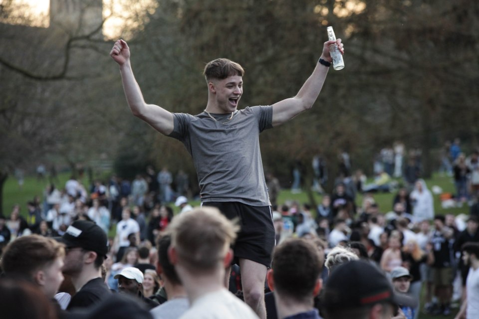 Revellers danced and partied in the warm weather on Monday