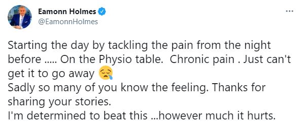 He told fans he's been battling chronic pain