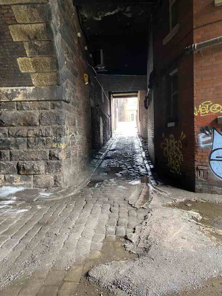 Bradbury took this photo in an alleyway that runs under Victoria Hall in Bolton