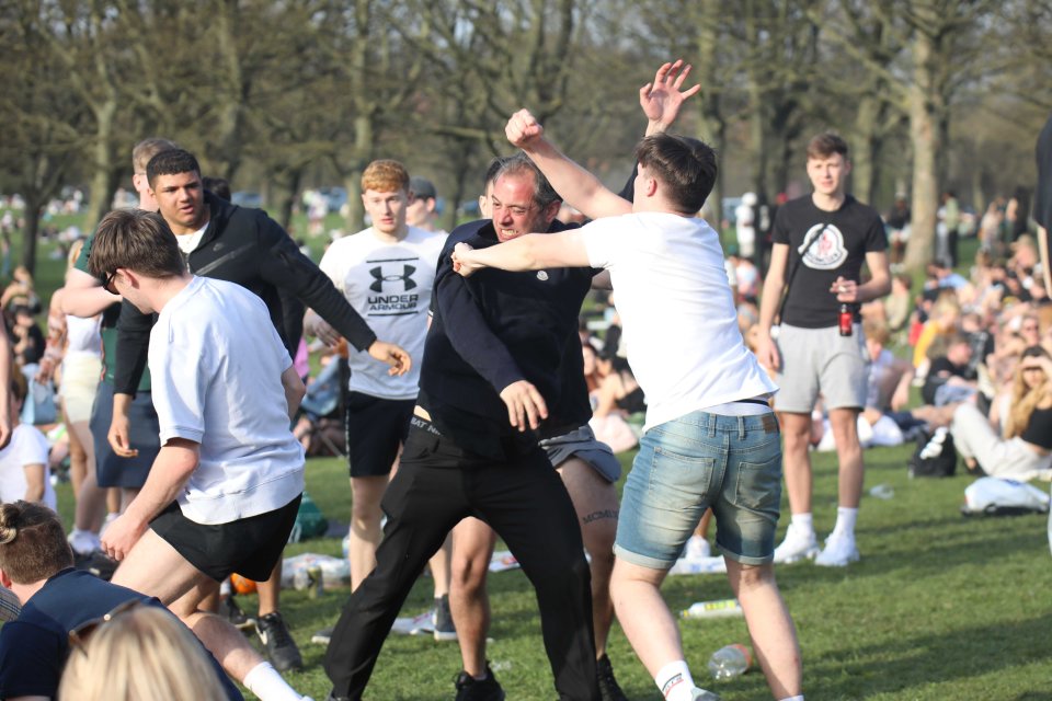 A fight broke out among the crowds at Hyde Park in Leeds this evening