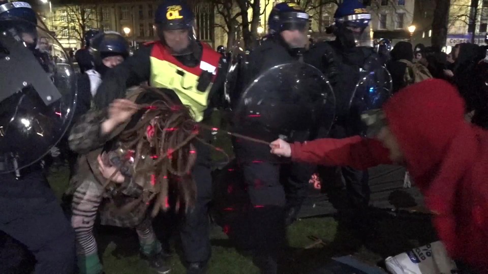 Protesters also clashed with police on Tuesday night