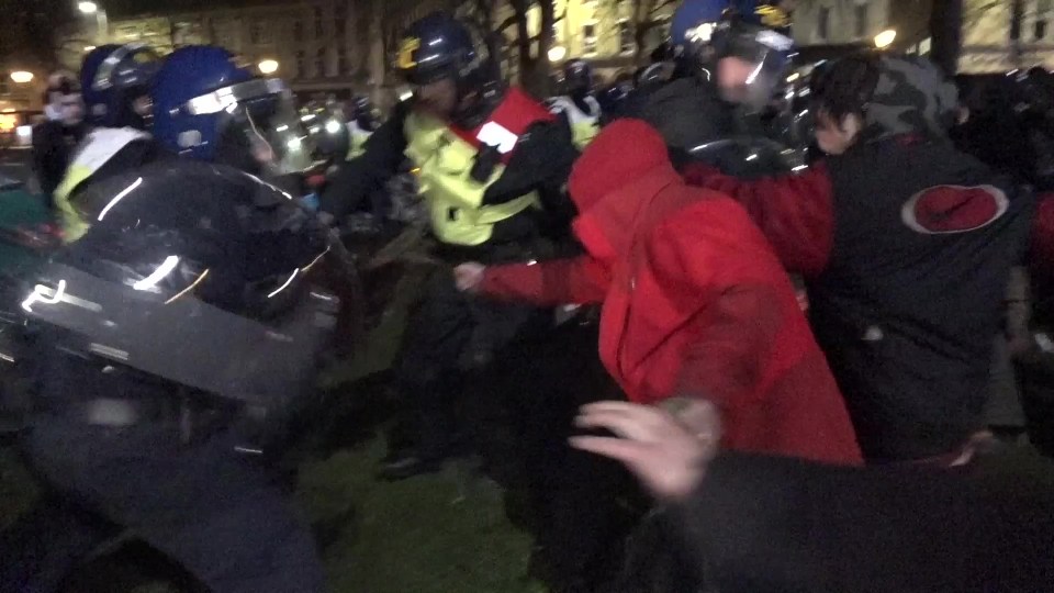 Violence erupted in Bristol for the second time in three days on Tuesday