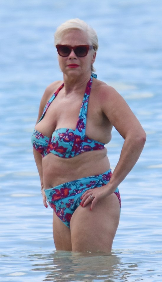 The 62-year-old star going for a dip in the sea in Barbados back in 2018