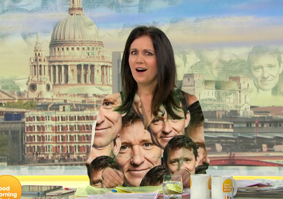 Susanna had Ben's face projected onto her dress