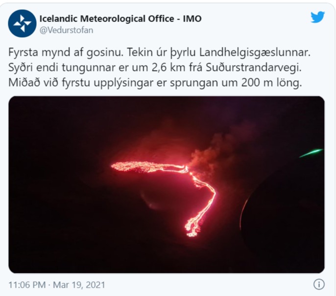 A crack casting lava has formed measuring nearly 200 metres.