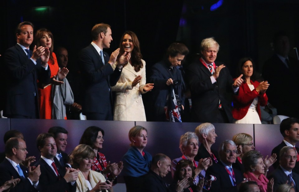 Boris seen with his wife and royals at the Paralympics opening ceremony on August 29, 2012