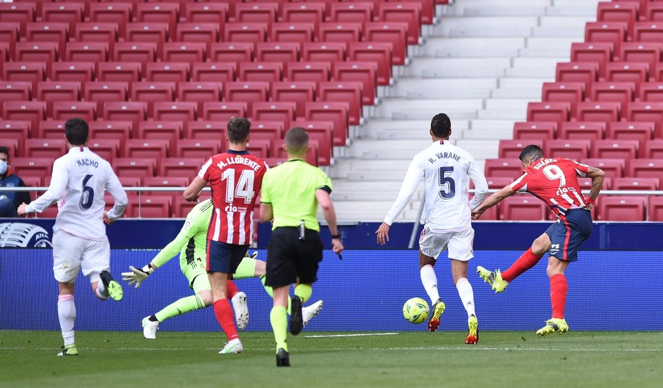 Luis Suarez put Atletico in front before Karim Benzema levelled