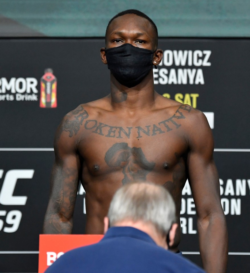 Israel Adesanya has a thicker physique for his light-heavyweight debut